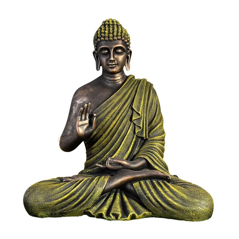 Buddha idol shown against a plain white background