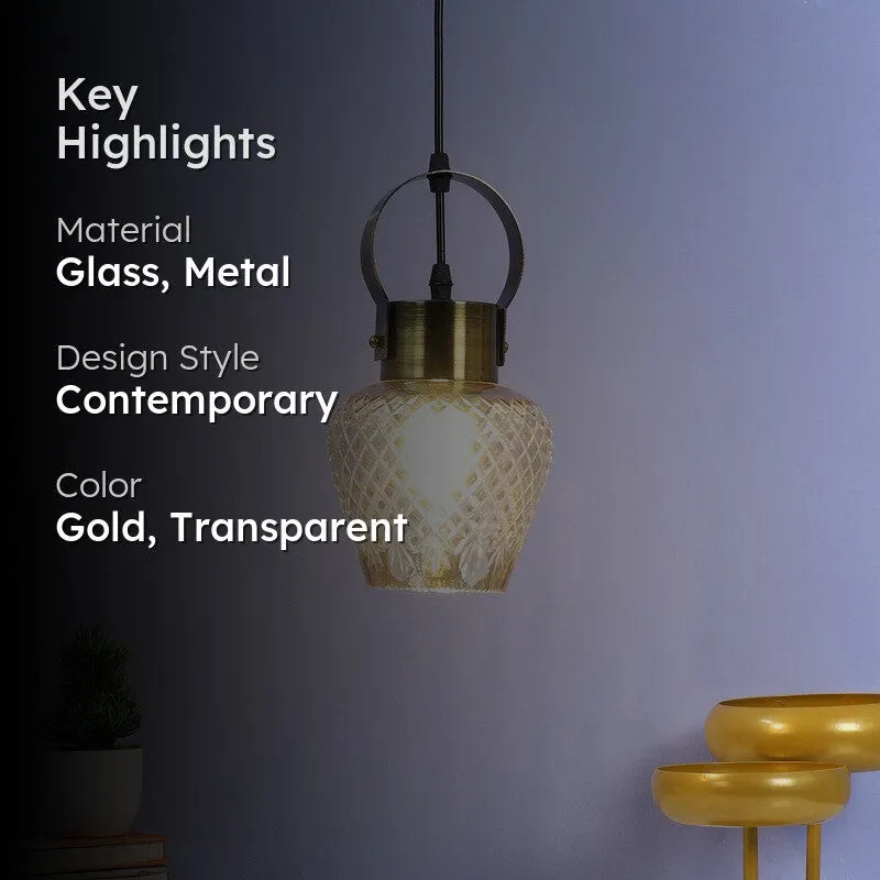 Antiqued Hoop Glass Ceiling Lamp media 2