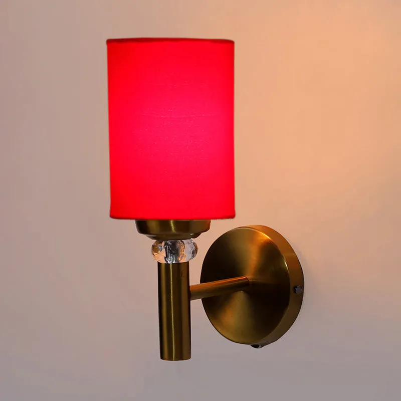 Sienna Steel & Cotton Wall Lamp - Red media 4