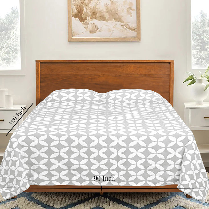 Saral Home Dhadki Cotton Bedsheet (Grey) - 150 TC media 5