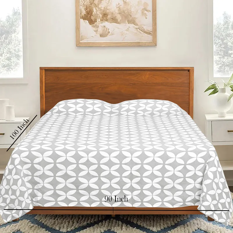 Saral Home Dhadki Cotton Bedsheet (Grey) - 150 TC media 5
