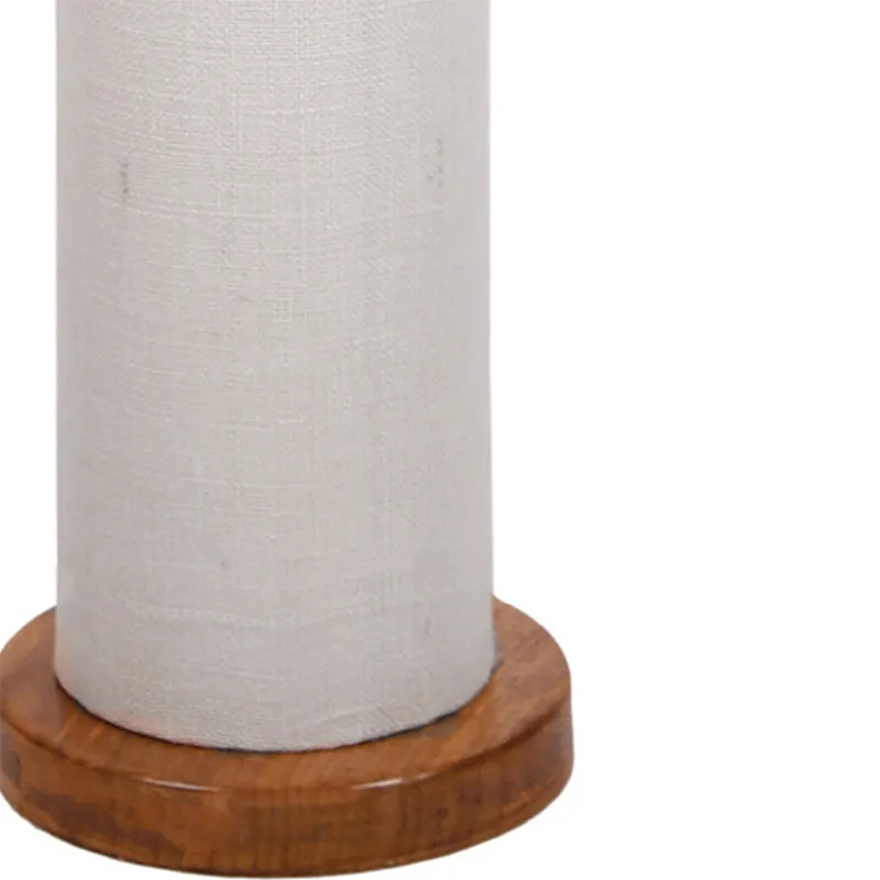Agia Wooden Tower Floor Lamp With Jute Shade - White media 4