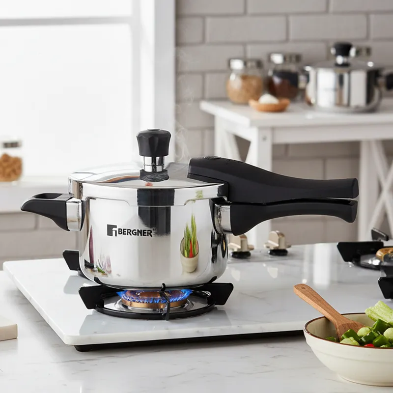 Bergner Argent Triply Pressure Cooker With Outer Lid - 3500 mL media 1