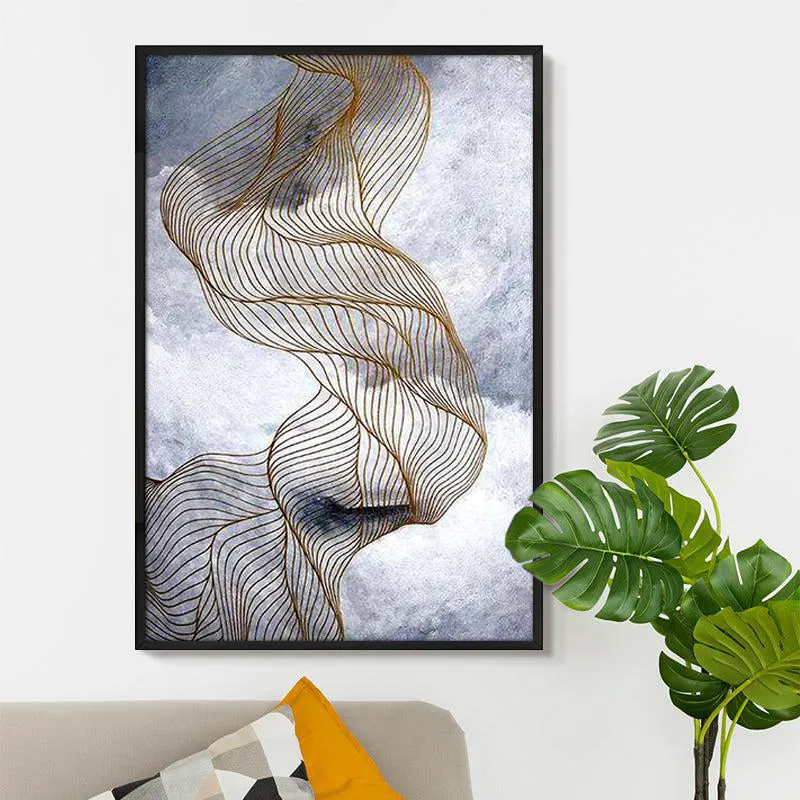 Aurum Silens Abstract Wall Painting With Frame media 5