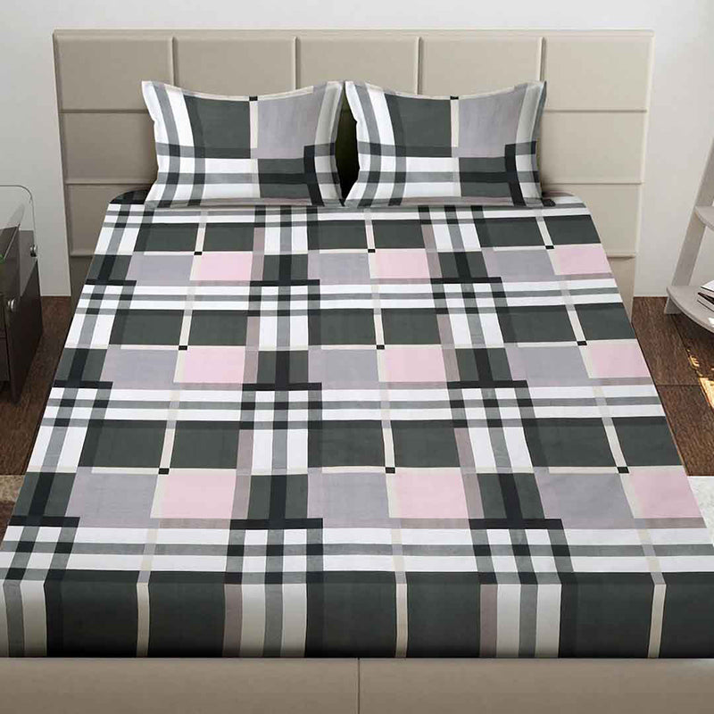 Pink Onyx Geometric Bedsheet - 130 GSM media 3
