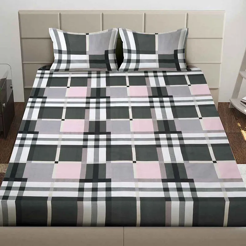 Pink Onyx Geometric Bedsheet - 130 GSM media 3