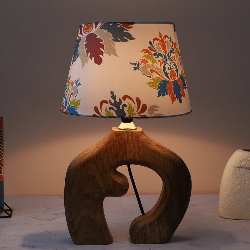 Nordlys Stag Printed Mango Wood Table Lamp - Multicolor