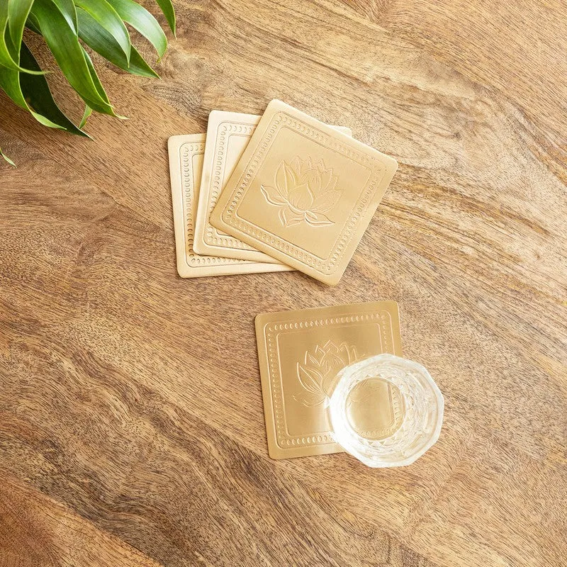 Golden Rose Coasters - Set Of Four media 1