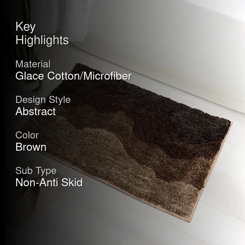 Soft Waves Microfiber Bath Mat - Brown media 2