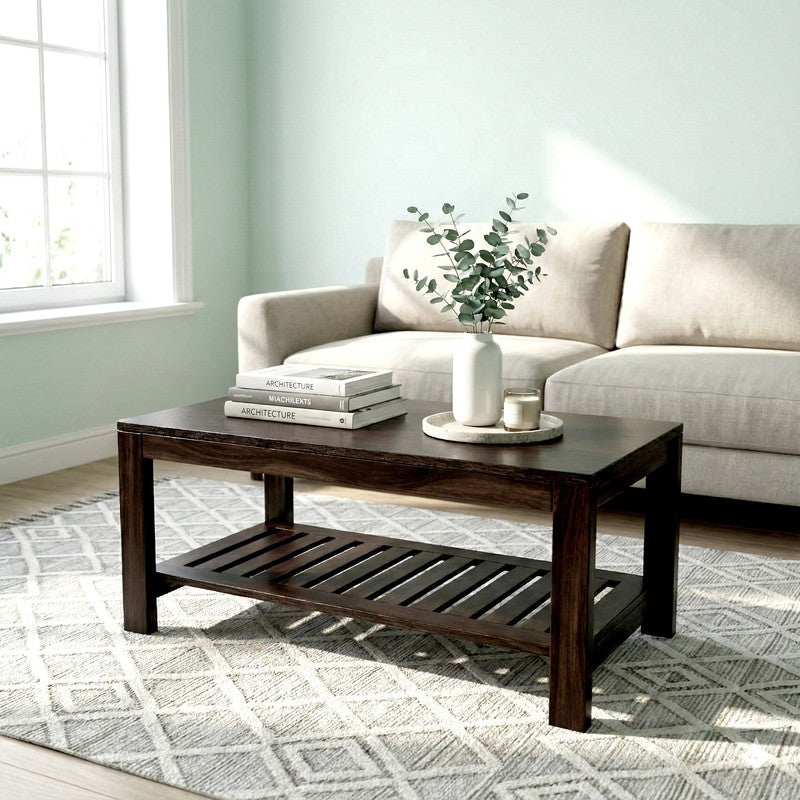 Alvero Sheesham Wooden Center Table - Brown