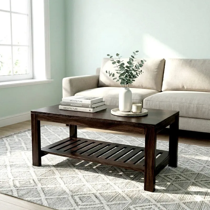 Alvero Sheesham Wooden Center Table - Brown media 1