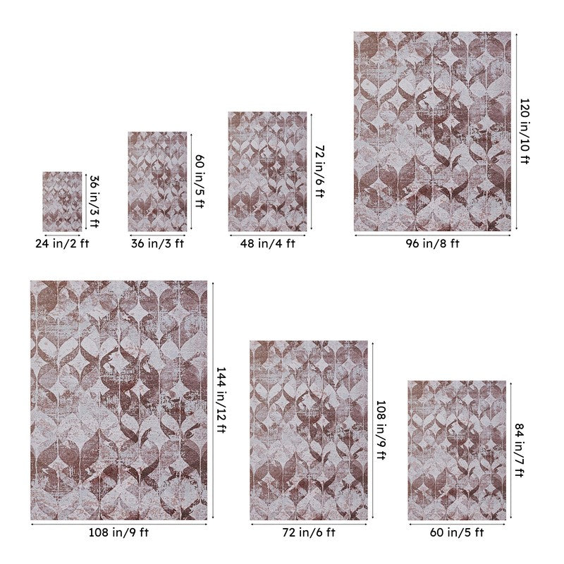 Amandil Abstract Polyester Anti-Skid Carpet - Brown media 14