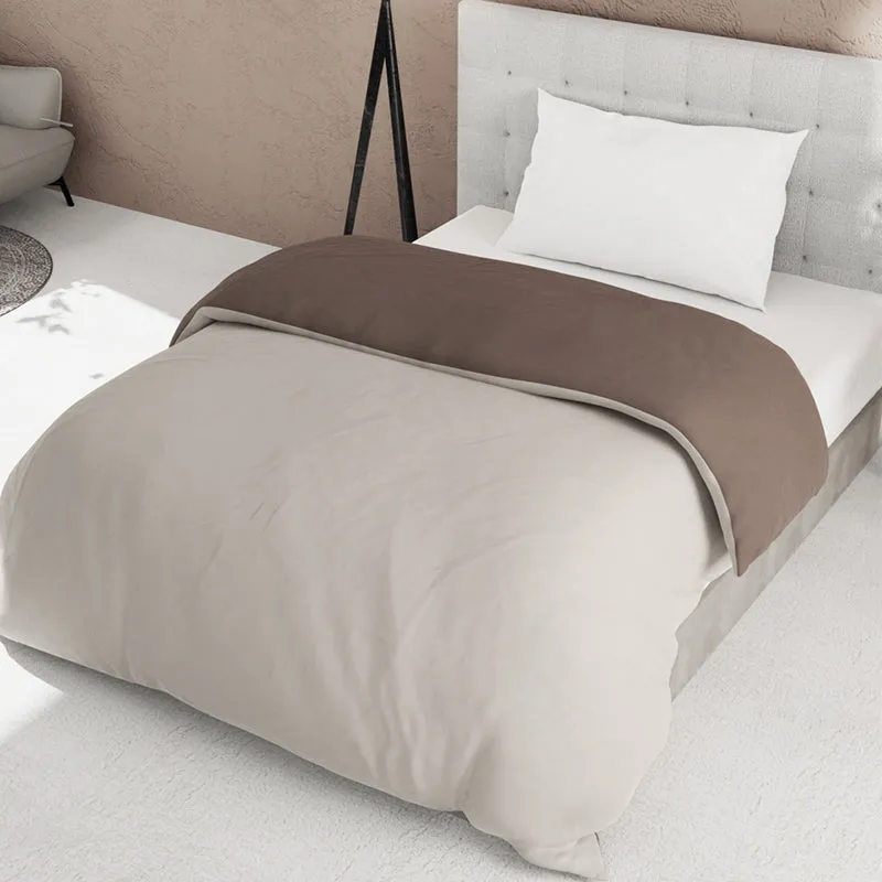 Mortimer Reversible Solid Comforter (Brown) - 150 GSM media 1