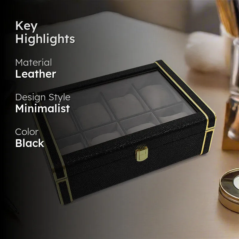 Tisquo II Faux Leather Watch Organizer - Black media 2