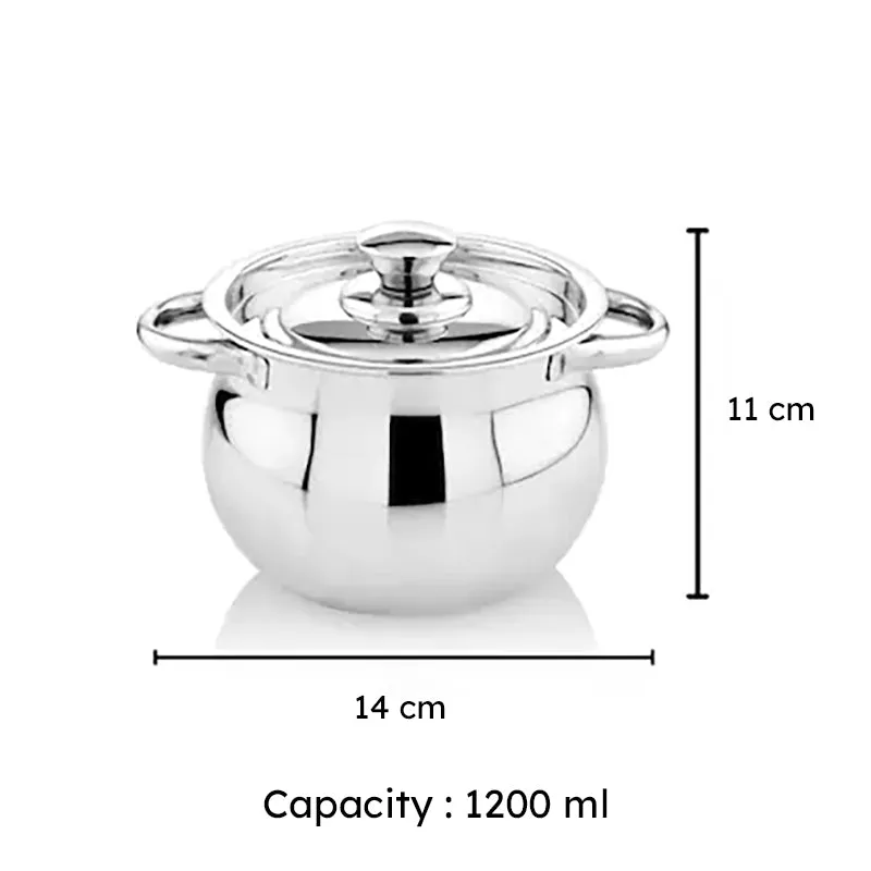Suka Handi With Lid - 1200 mL / 5 Inches media 11
