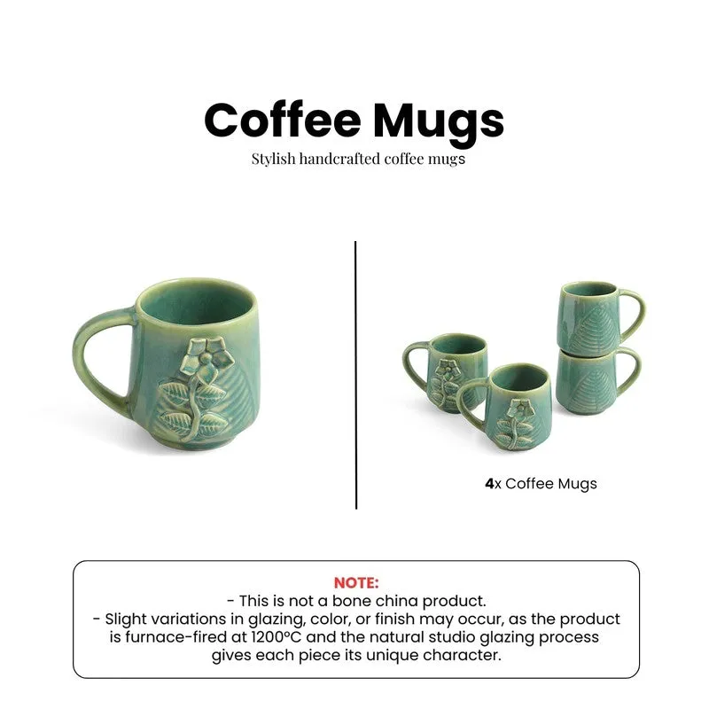 Sage Ceramic Coffee Mug (330 mL Each) - Set Of Four media 6