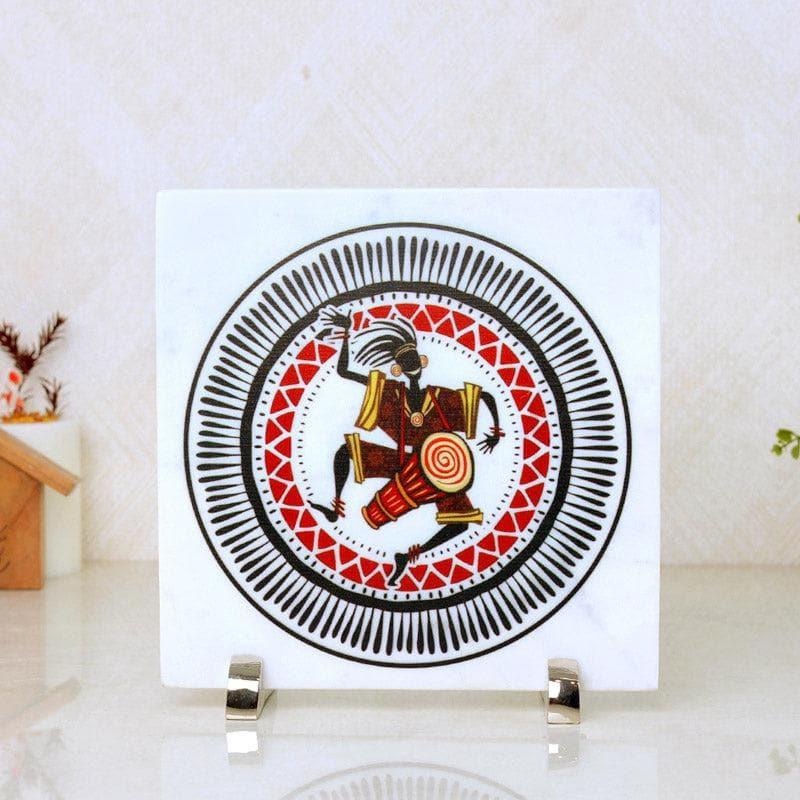 Tribal Dance Printed Marble Showpiece
