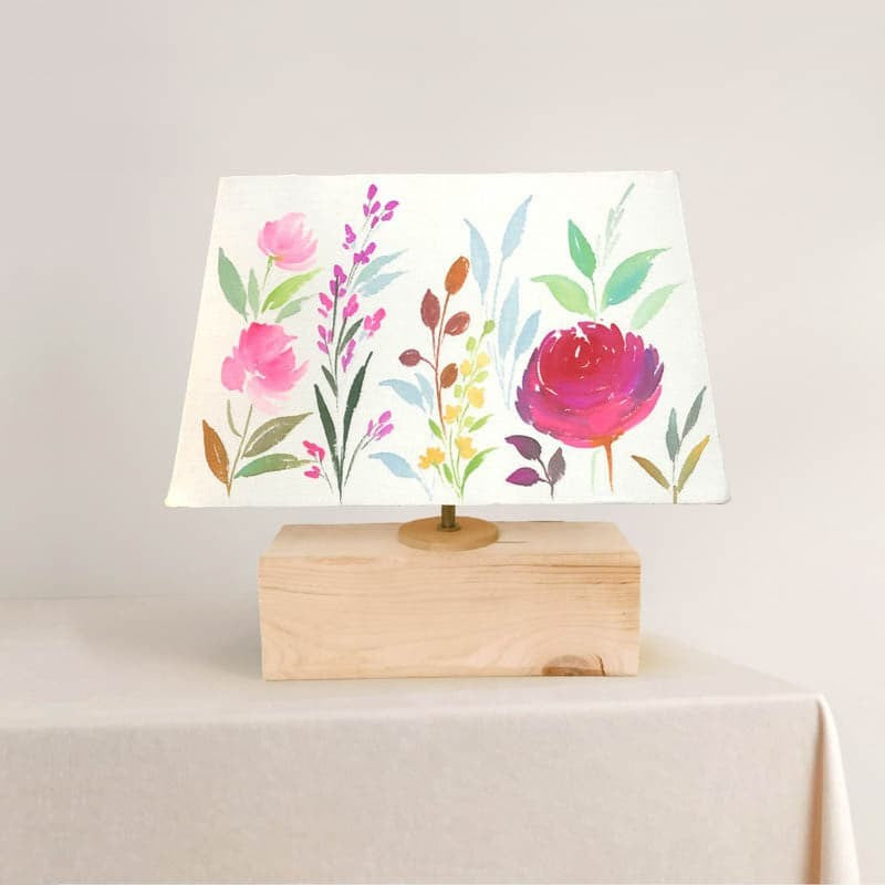 Flora Nest Recto Handpainted Fabric Table Lamp - Multicolor image 5
