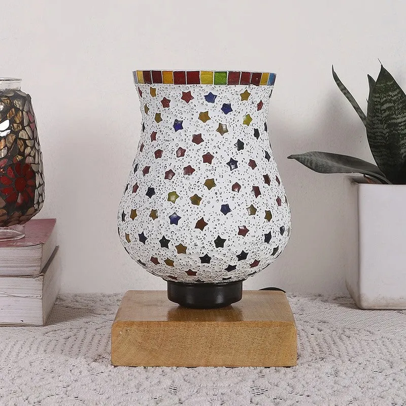 Tinker Mosaic Glass Table Lamp With Wooden Base - Multicolor media 4