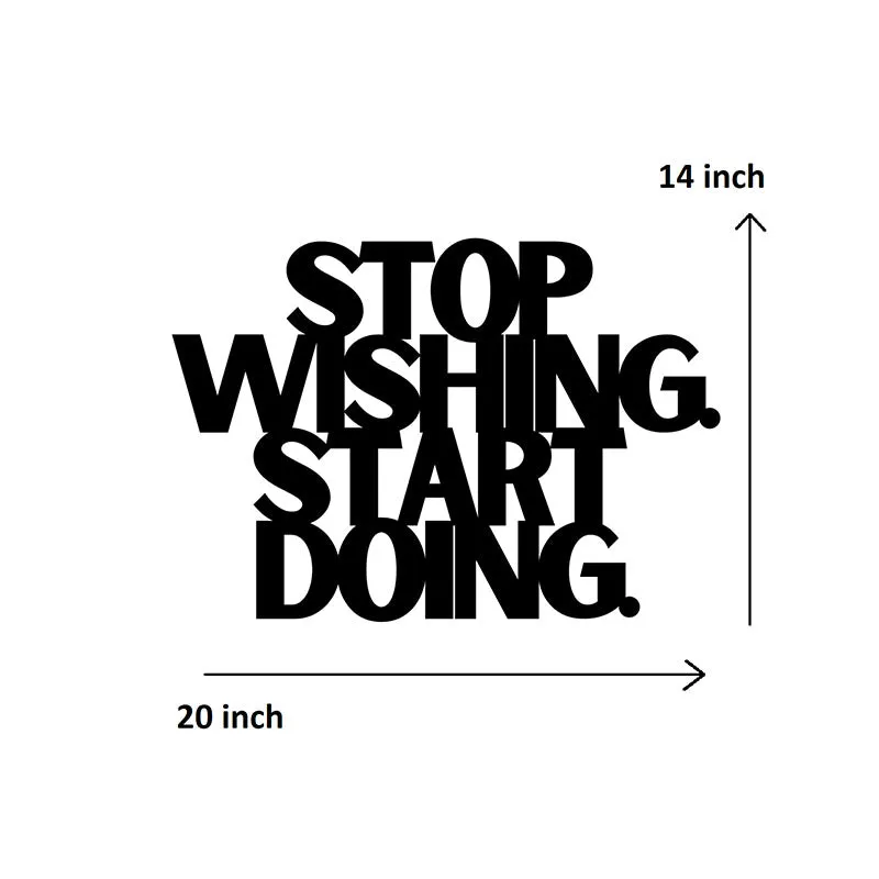 Stop Wishing Start Doing Iron Wall Accent media 5
