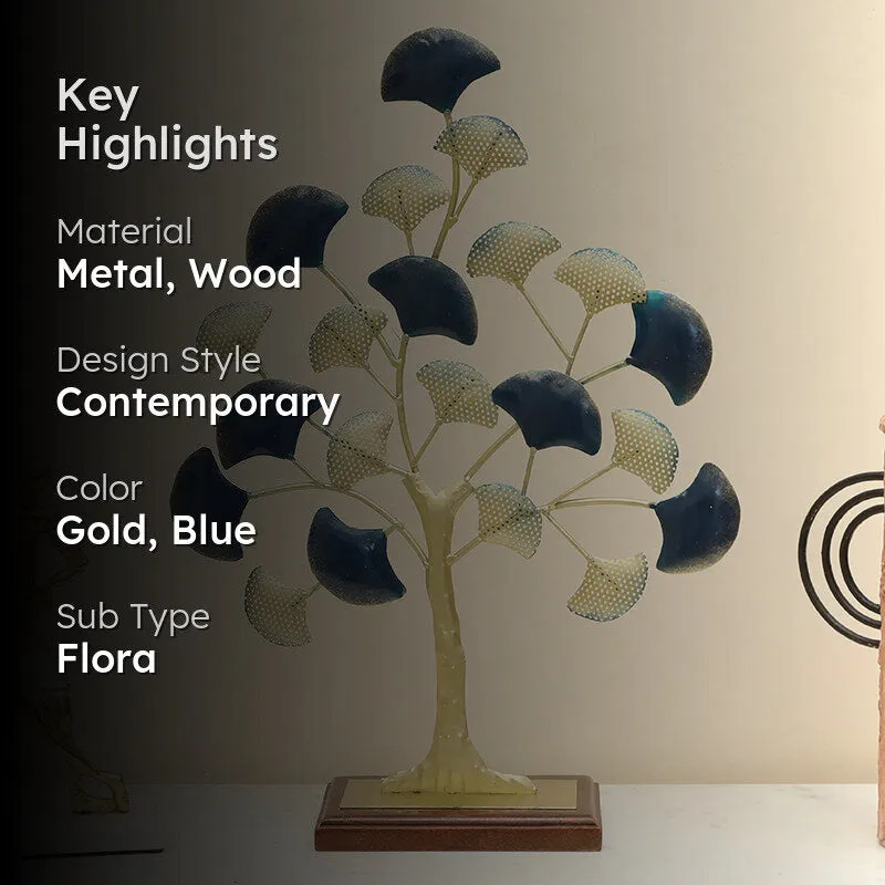Steel Magnolia Metal & Wood Showpiece media 2