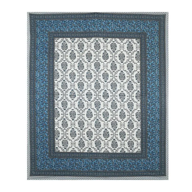 Floraa Cotton Bedsheet (Blue,White) - 240 TC media 5