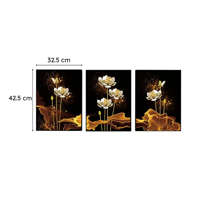 Alba Floral Wall Painting - Set Of Three media 9