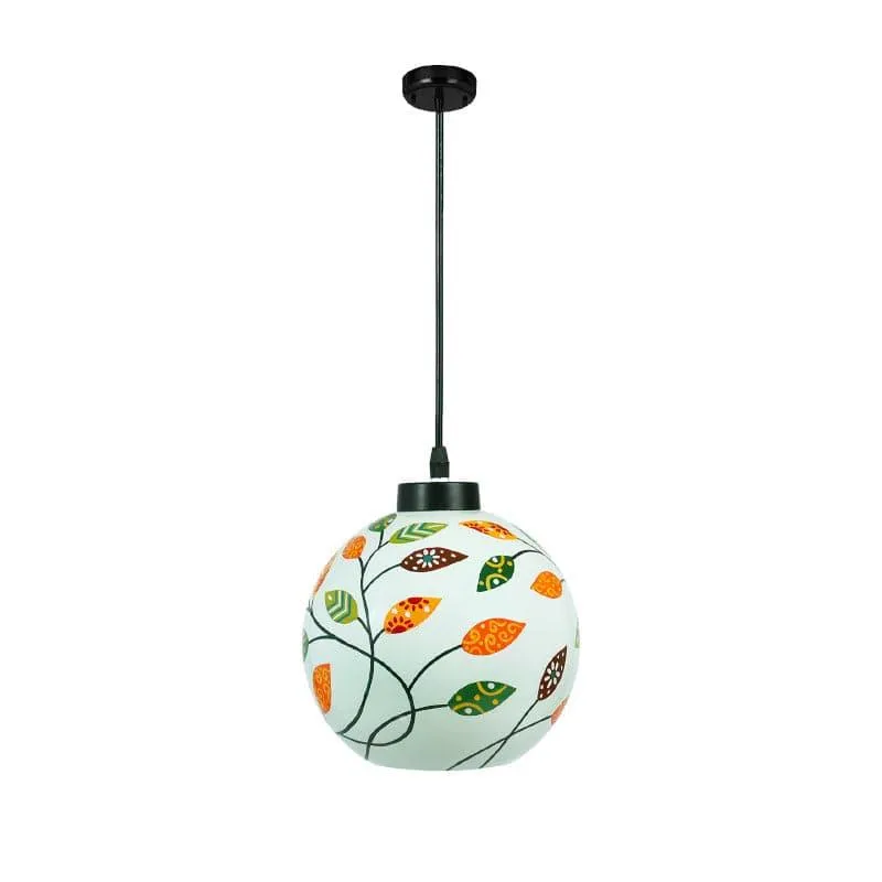 Flora Dance Moon Hand Painted Glass Ceiling Lamp media 4