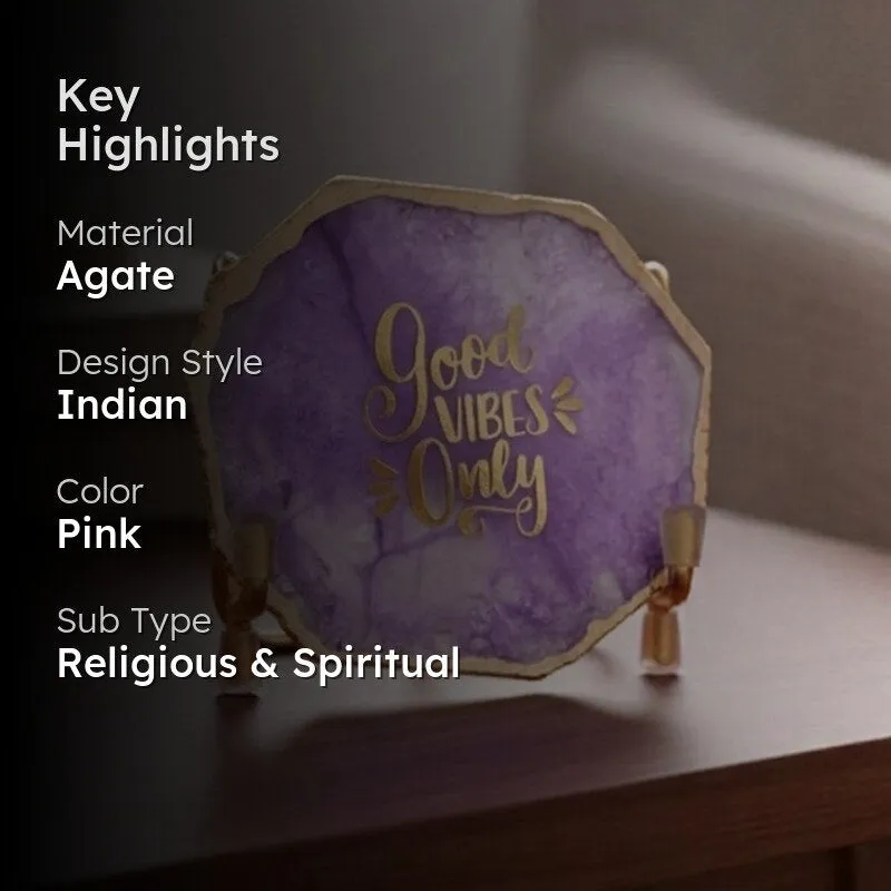 Good Vibes Agate Showpiece - Pink media 2