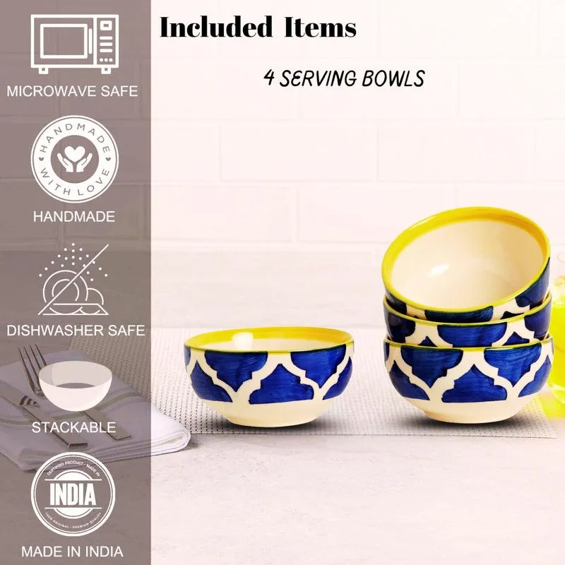 Snackify ServeEase Ceramic Snack Bowls (Blue,Yellow, 200 mL Each) - Set Of Six media 7