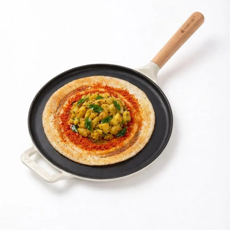 Cumin Co Enamel Cast Iron Dosa Tawa (White,Black) - 28 cm media 3