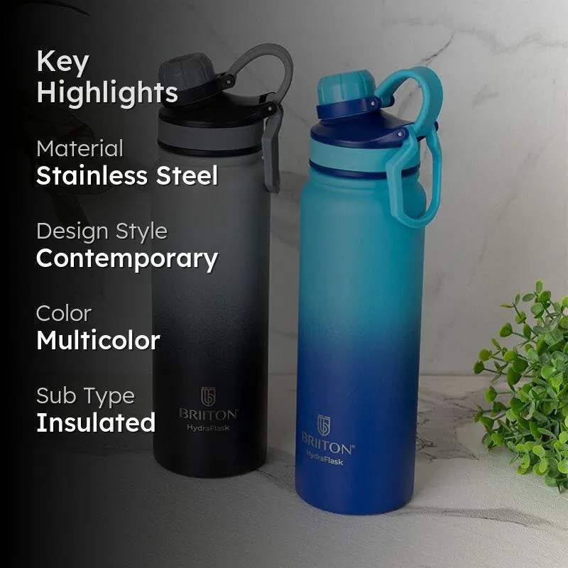 Serene Sip Hot & Cold Thermos Water Bottle (Black & Blue, 800 mL Each) - Set Of Two media 2
