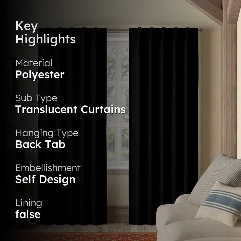 Imora Double Pinch Pleat Medium Width Curtain - Black media 2