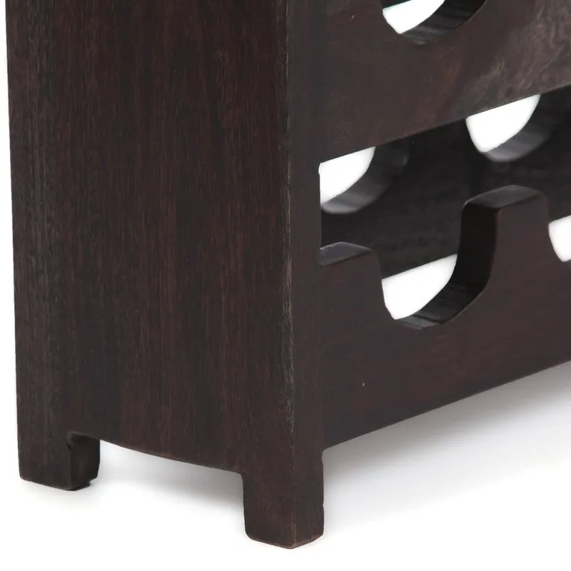 Yverox Sheesham Wooden Wine Rack - Black media 4