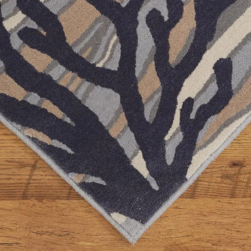Coral Hand Tufted Dream Abstract Wool & Nylon Carpet - Blue media 5