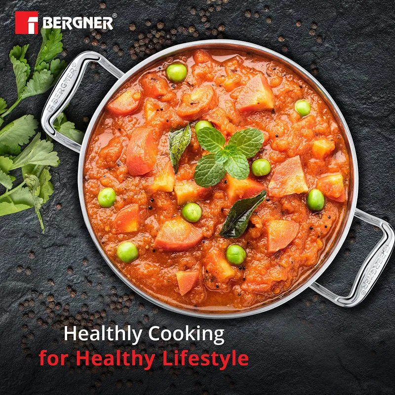 Bergner Argent Triply Deep Kadhai With Lid - 5700 mL media 5