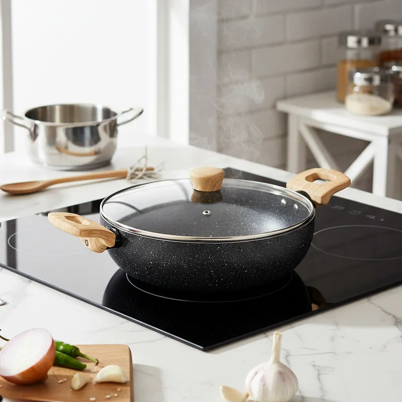 Bergner Terra Black Non-Stick Kadhai With Lid (21 cm/2300 mL) media 1