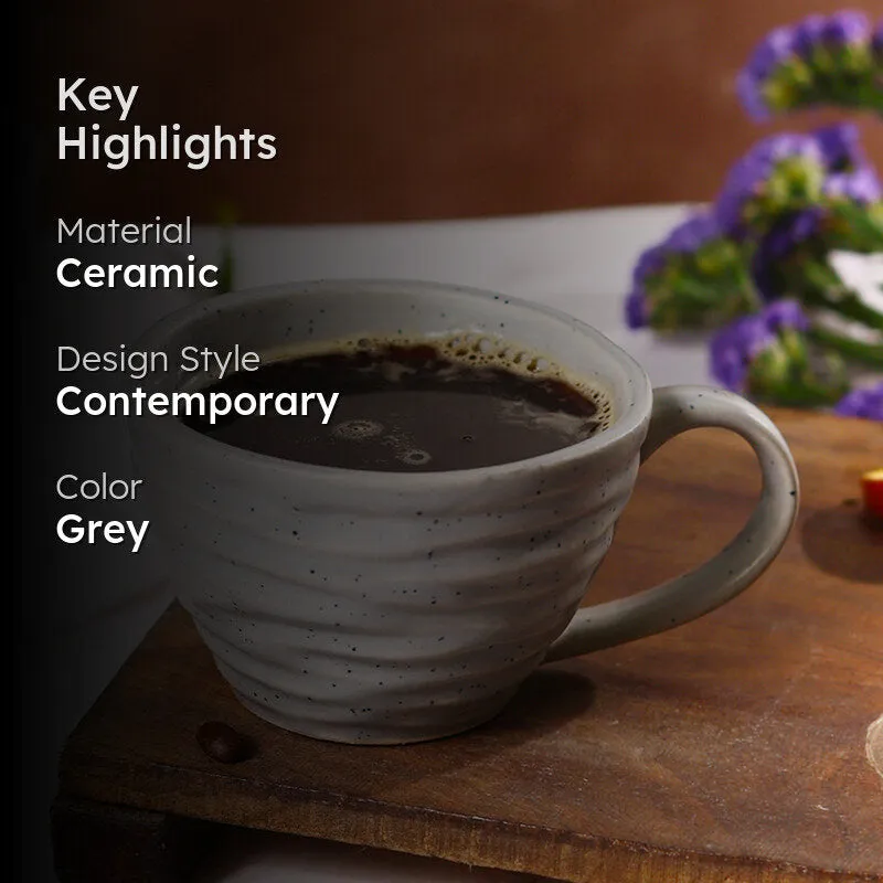 Alessia Ceramic Tea Cup (230 mL)/Grey) media 2