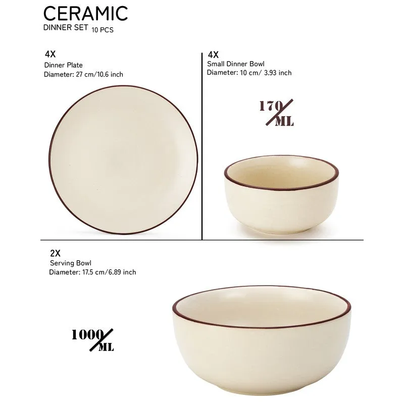 Riddo Dinnerware (Off White) - 10 Piece Set media 10