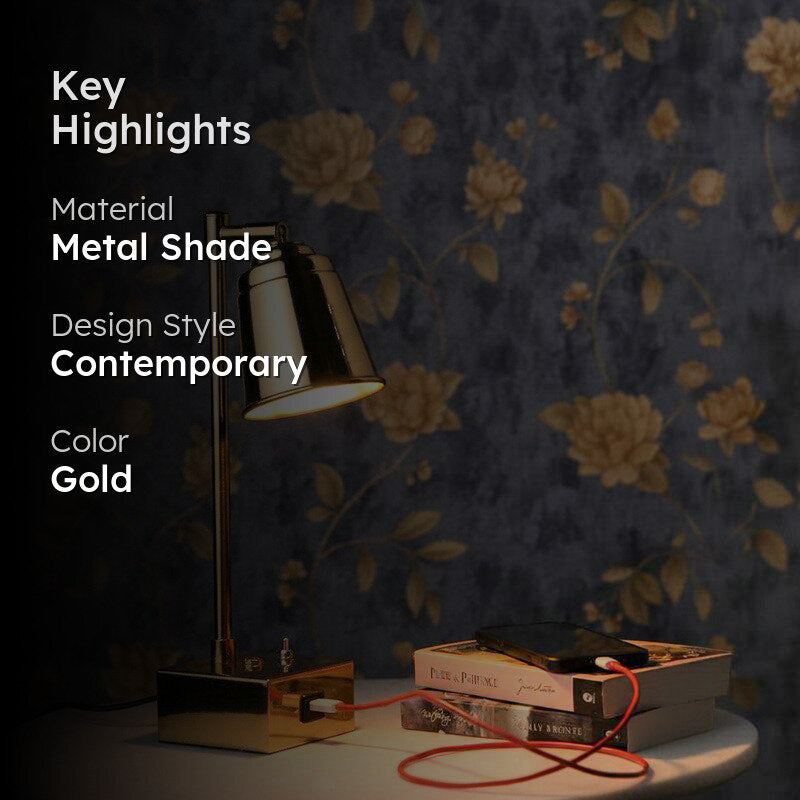 Holt Metal Table Lamp - Gold media 2