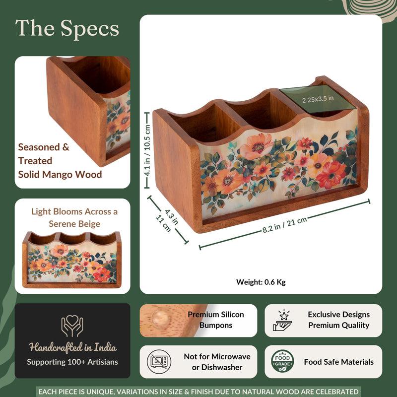 Phooldaan Handcrafted Mango Wood Cutlery Stand media 9