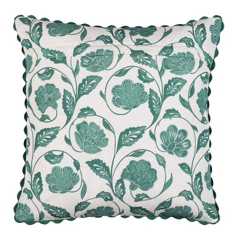 Flora Twine Printed Cushion Cover (Green) - Set Of Two media 3