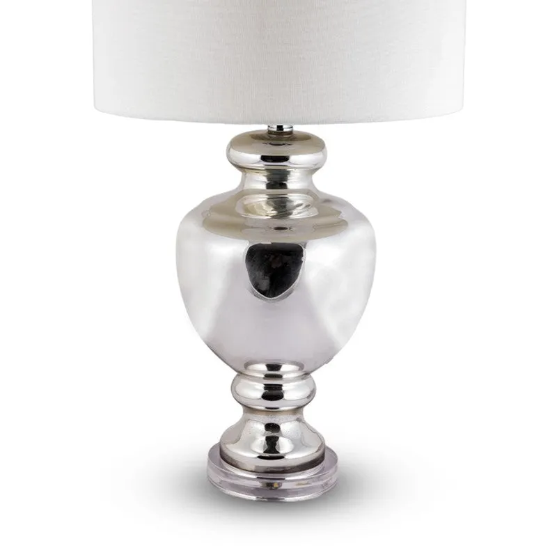 AarviDecor Harrington Classic Fabric Table Lamp - Silver media 7