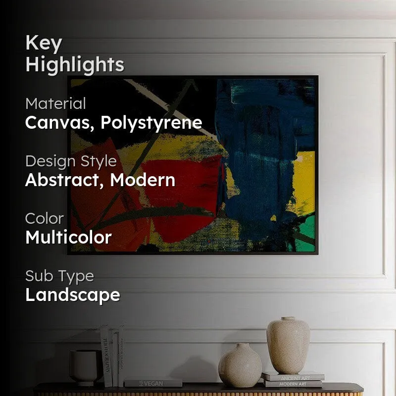 Abstract Art Canvas Wall Painting - Black Frame media 2