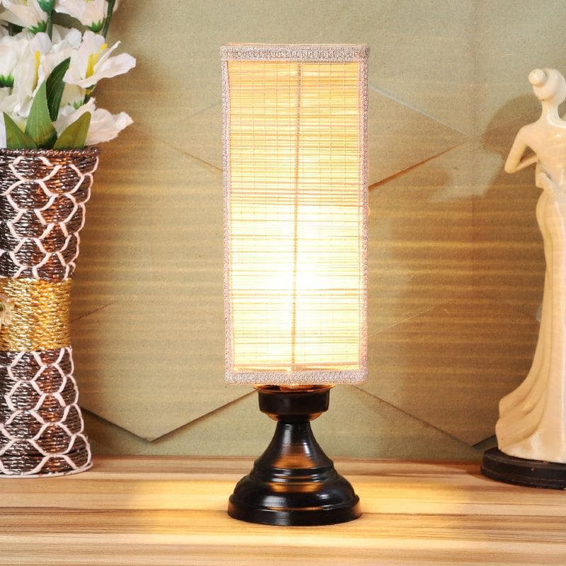 Laura Lemo Bamboo Table Lamp - Beige,Black