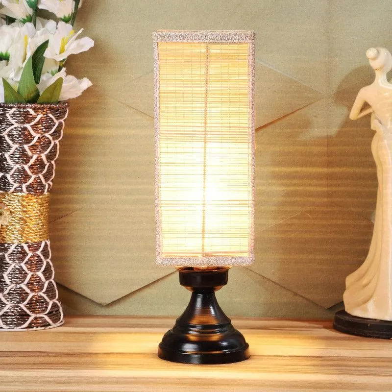 Laura Lemo Bamboo Table Lamp - Beige,Black media 1