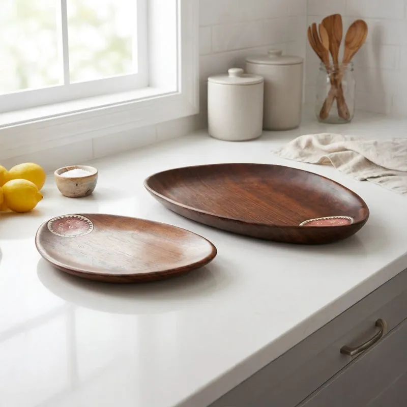 Kela Wooden Platter - Set of Two media 1