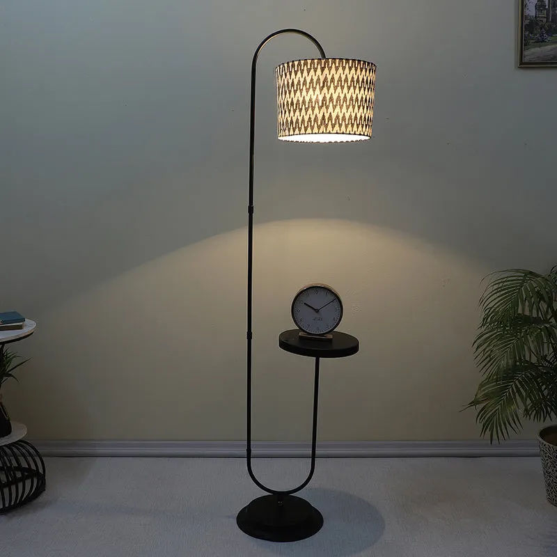 Chevronic Printed Arched Floor Lamp With Shelf media 1