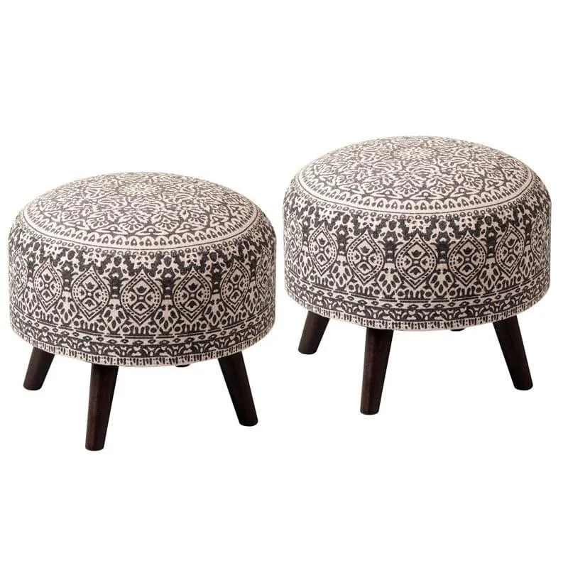 Chenova Cotton Ottoman (Black & White) - Set Of Two media 4