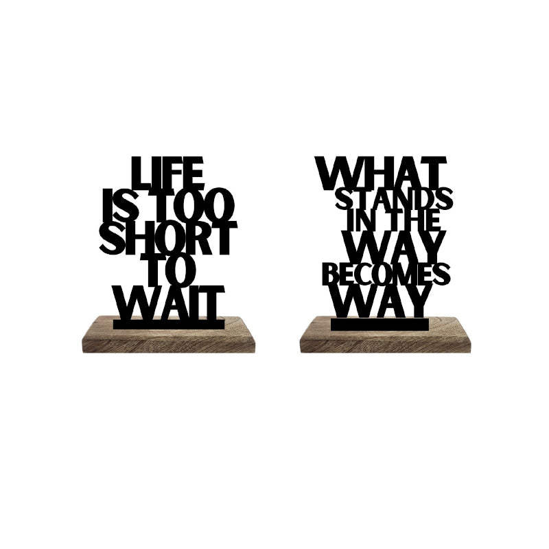 Short Life Big Moves Typography Showpiece - Set Of Two media 3